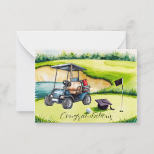 Golf Graduation themed for golfer on putting green Card