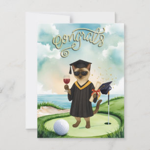 Golf Graduation themed for golfer on putting green Postcard