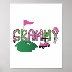 Golf Grammy Hole In One Golf 1st Birthday Party  Poster