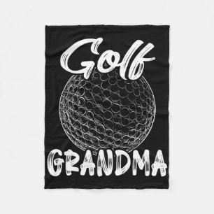 Golf Grandma Women Golfer Golf Ball Player Family Fleece Blanket