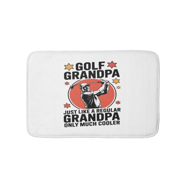 Golf Grandpa Just Like a Regular Grandpa Bath Mat (Front)