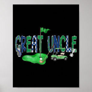 Golf Great Uncle Hole In One Golf 1st Birthday Boy Poster