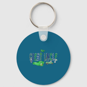 Golf Great Uncle Hole One Keychain