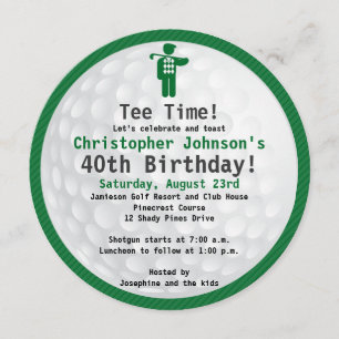 Golf Green Blac Golf Invitation à la fête d'annive