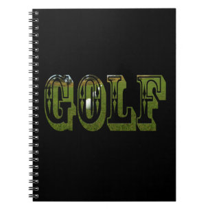 Golf Green Dimensional Word With Balls, Notebook