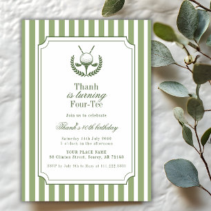 Golf Green Four-Tee 40th Outdoor Adult Birthday Invitation