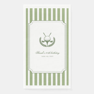 Golf Green Four-Tee 40th Outdoor Adult Birthday Napkin