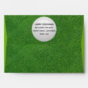 Golf Green Grass Ball Return Address Custom Envelope