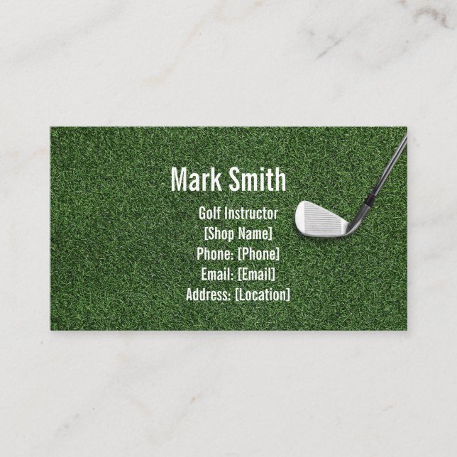 Golf green grass business card (Front)