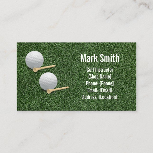 Golf green grass business card (Front)