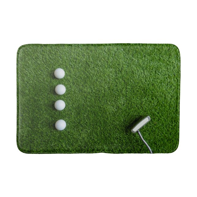 Golf Green grass with golf balls Bath Mat (Front)
