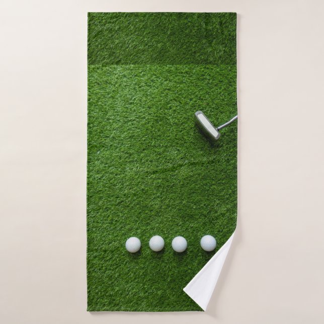 Golf Green grass with golf balls Bath Towel (Bath Towel)