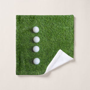 Golf Green grass with golf balls Bath Towel Set
