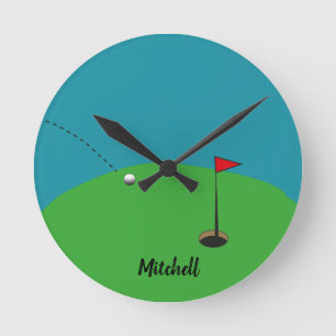 Golf Green Personalized   Round Clock