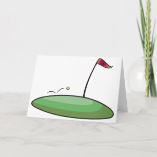 Golf Green Putting Hole with Flag 18 Card