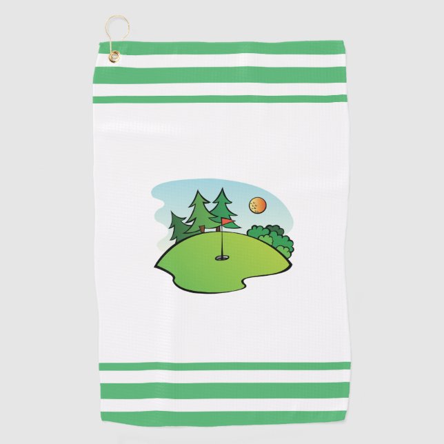 Golf Green with Flag and Ball Towel (Front)