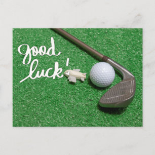 Golf greeting golf ball  good luck good trip card