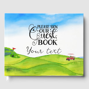 Golf guest book for golfer to sign