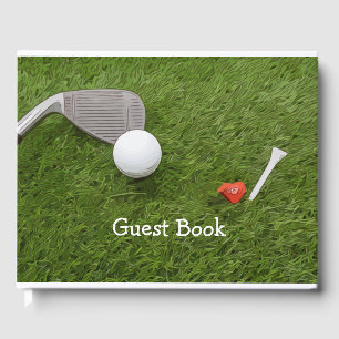 Golf Guest book golf ball and tee with love