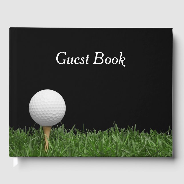Golf Guest book on black background (Front)