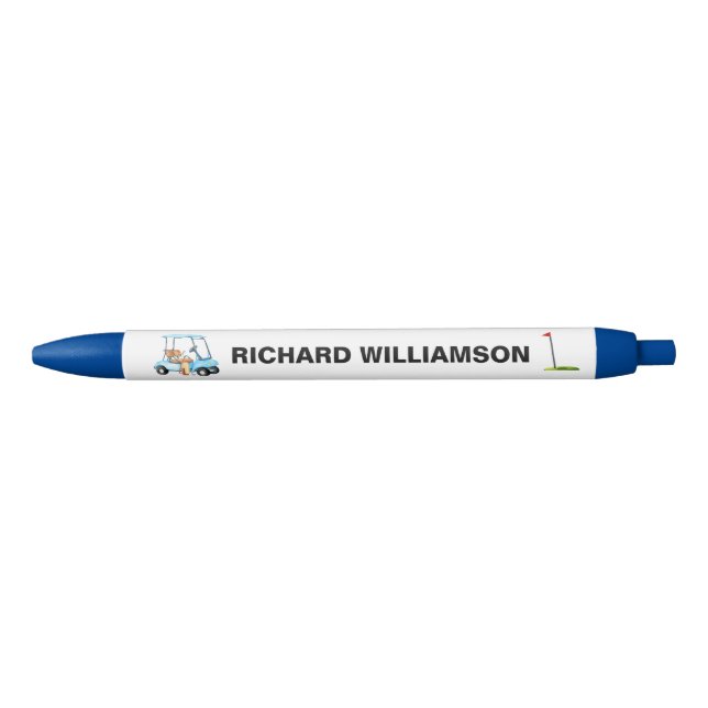 Golf Guy Cart Flag Personalized Name Pen (Front)