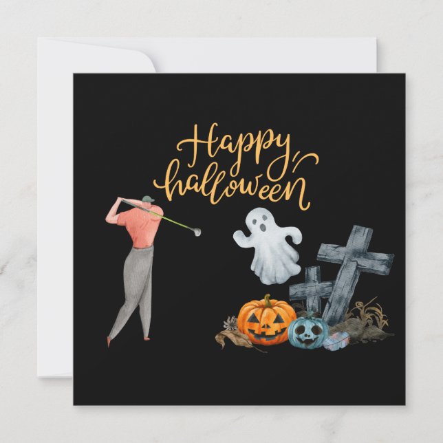 Golf Halloween Day pour golfeur Carte postale (Devant)