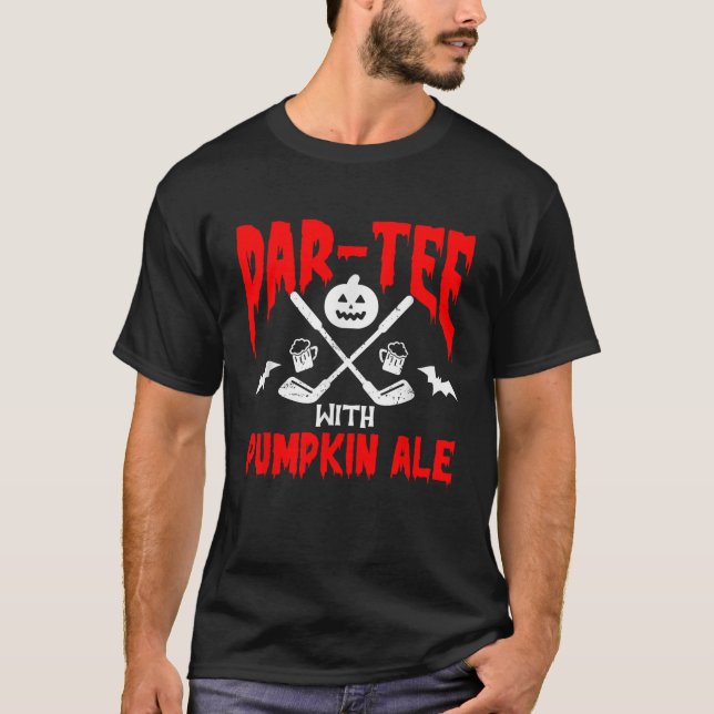 Golf Halloween Golfing Sausage Golf Player Beer Dr T-Shirt (Front)