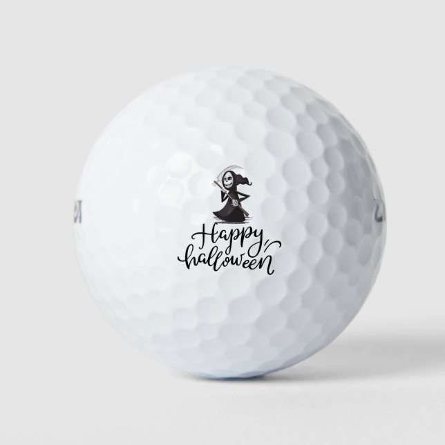 Golf Halloween with ghost spooky scary Golf Balls (Front)