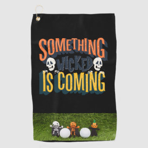 Golf Halloween with monster and golf ball Golf Tow Golf Towel