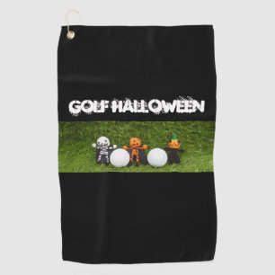 Golf Halloween with monster and golf ball Golf Towel
