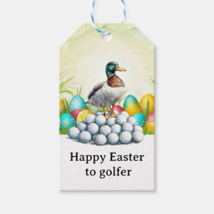 Golf Happy Easter to golfer with golf ball & egg Gift Tags