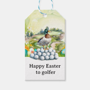 Golf Happy Easter to golfer with golf ball & egg Gift Tags