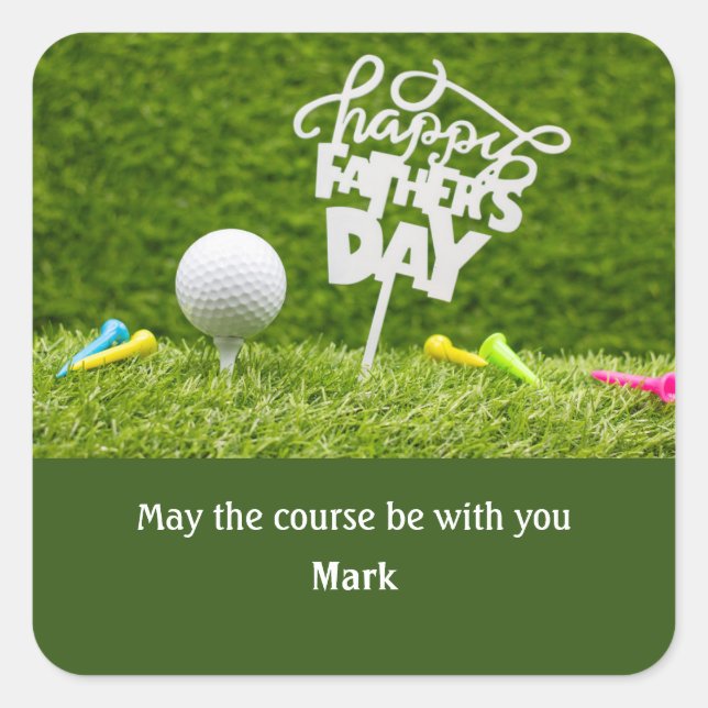 Golf happy Father's Day for golf dad Square Sticker (Front)