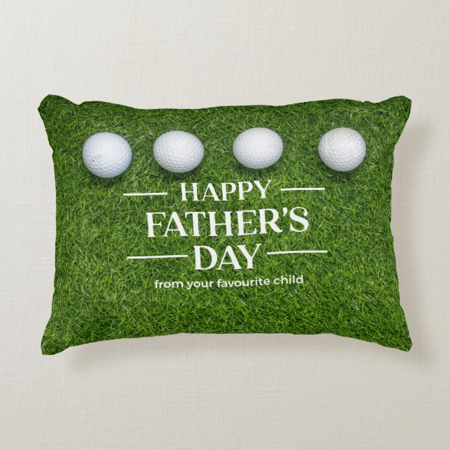 Golf Happy Father's Day for golfer on green grass Accent Pillow (Front)