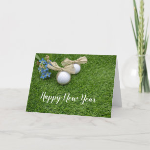 Golf Happy New Year Holiday Card
