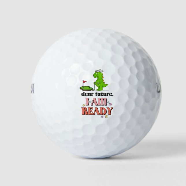 Golf Happy New Year Ready for Future golfer  Golf Balls (Front)