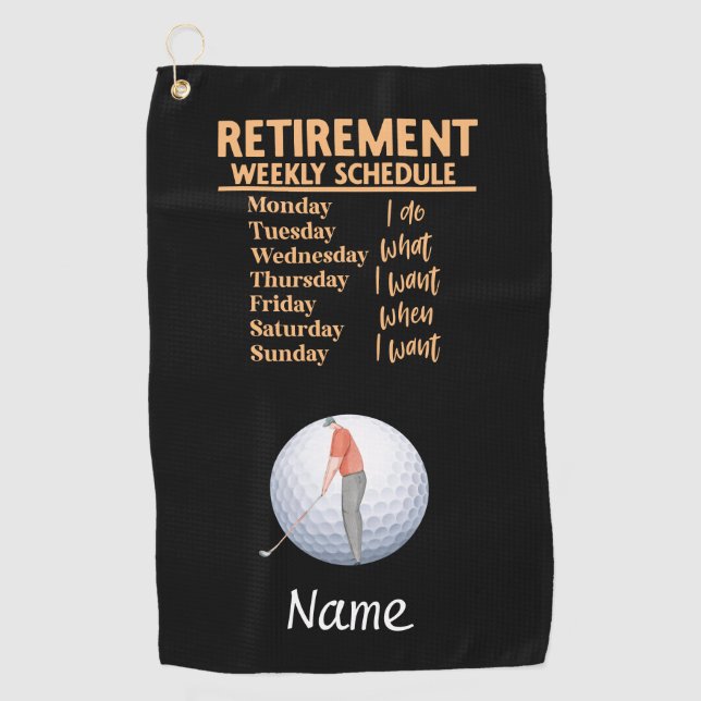 Golf Happy  Retirement for Golfer  Golf Towel (Front)
