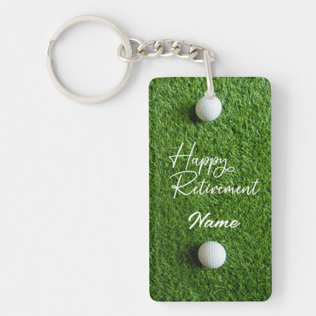 Golf Happy Retirement  Keychain (Front)