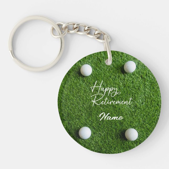 Golf Happy Retirement  Keychain (Front)