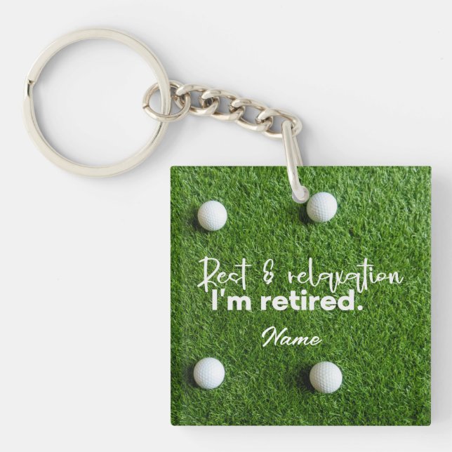 Golf Happy Retirement  Keychain (Front)
