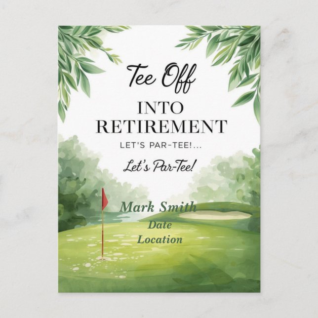 Golf happy retirement on golf course  postcard (Front)