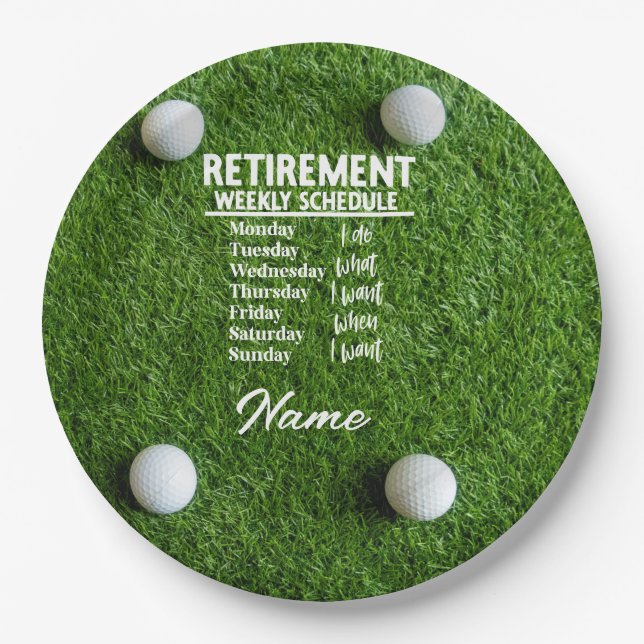 Golf Happy Retirement Queen has retired Paper Plat Paper Plate (Front)