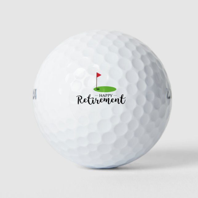 Golf Happy Retirement with golf flag Golf Balls (Front)