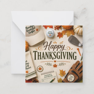 Golf Happy Thanksgiving themed Card