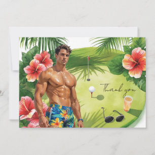 Golf Hawaii themed for Hawaiian Birthday Party Thank You Card