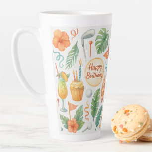 Golf Hawaii themed for Hawaiian Gifts for Birthday Latte Mug