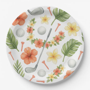 Golf Hawaii themed for Hawaiian Golfer Party Paper Plate