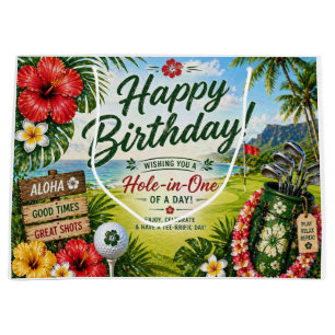 Golf Hawaiian themed for Birthday  Large Gift Bag