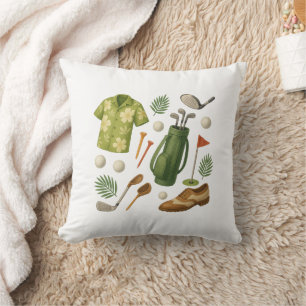 Golf Hawaiian themed Golfer Throw Pillow