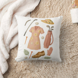 Golf Hawaiian themed Golfer Throw Pillow